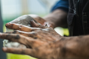 Washing Hands After A Difficult Car Repair Work