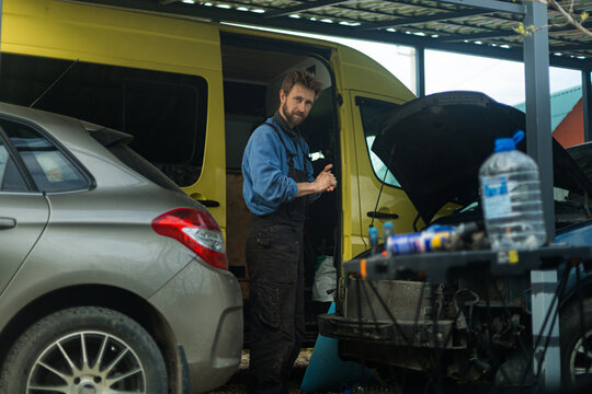 Portrait of Real Car Mechanic Worker 