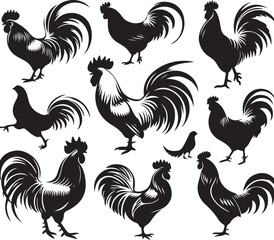 Chicken silhouette vector illustration