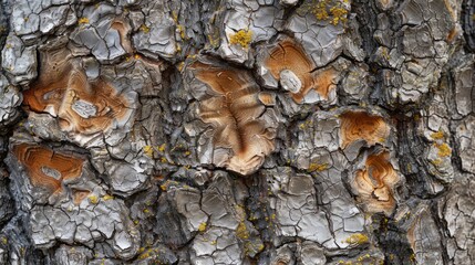 Bark of a birch tree with horizontal stripes