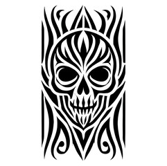 Fototapeta premium TRIBAL TATOO トライバル タトゥ 刺青 和柄 頭蓋骨ドクロ skull
