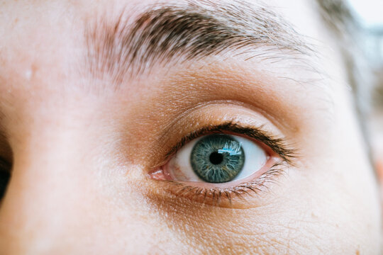 Close-Up of a Human Blue Eye