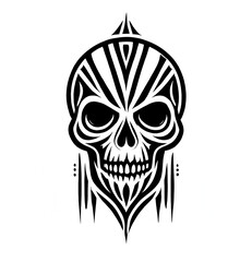 Fototapeta premium TRIBAL TATOO トライバル タトゥ 刺青 和柄 頭蓋骨ドクロ skull