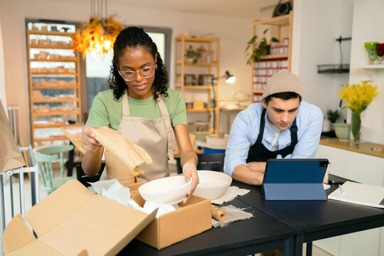 Teamwork in Small Business Operations at ceramic studio