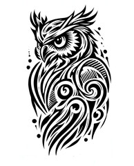 Naklejka premium TRIBAL TATOO トライバル タトゥ 刺青 蝶 和柄 フクロウ OWL