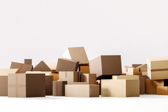 Cardboard Paper Boxes in Messy Placement