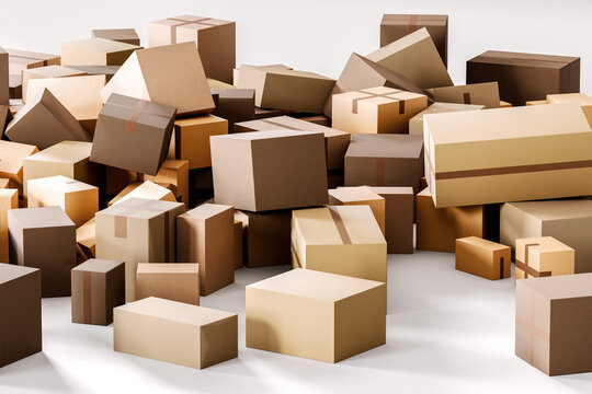 Unorganized Cardboard Boxes with Things Inside