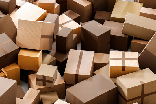 Messy Placed Shipping Craft Boxes