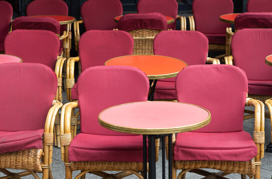 empty chairs and tables