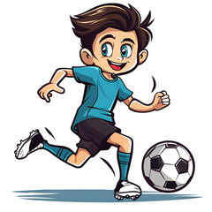 Obraz premium Artistic Design of Soccer Player Logo Illustration White Background 