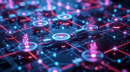 Diagram illustrating the potential of blockchain in healthcare data management and patient records. , Minimalism,