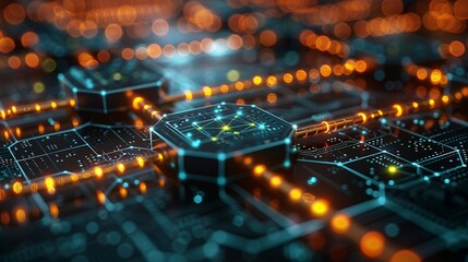 Diagram illustrating the potential of blockchain in healthcare data management and patient records. , Minimalism,