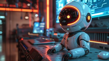 Visual guide to the development of AI assistants and virtual personalities in digital interactions. , Minimalism,