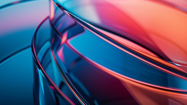 Abstract 3D Liquid Art with Blue and Red Gradient Colors