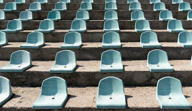 Close Up Of Seats At Outdoor Stadium