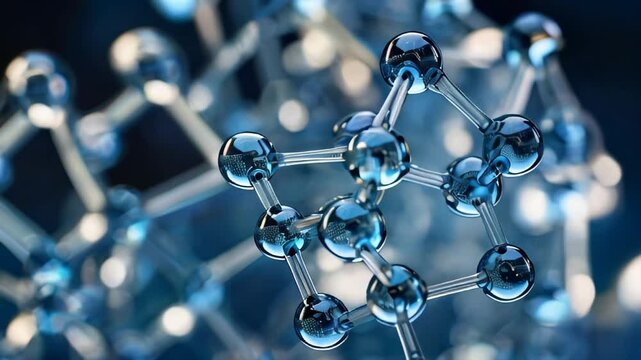 Molecular Structure, Science or medical animation. Background with molecule or atom. Realistic cool molecule structure animation. cosmetic skin cells. Essence Ball Molecules