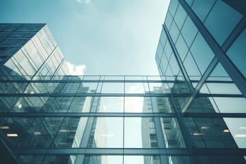 Obraz premium Original name(s): Skyward Symmetry Modern Glass Buildings in Medium Format.jpeg