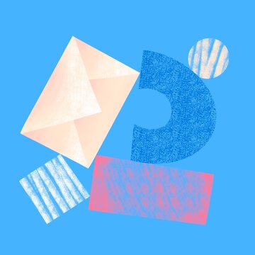 Abstract composition with a letter. Newsletter subscription.