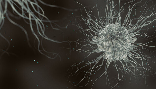 Virus. Abstract vector 3d microbe isolated on dark background