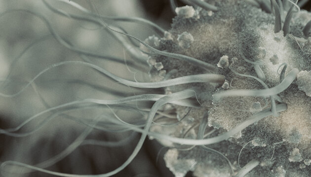 Virus. Abstract vector 3d microbe isolated on dark background