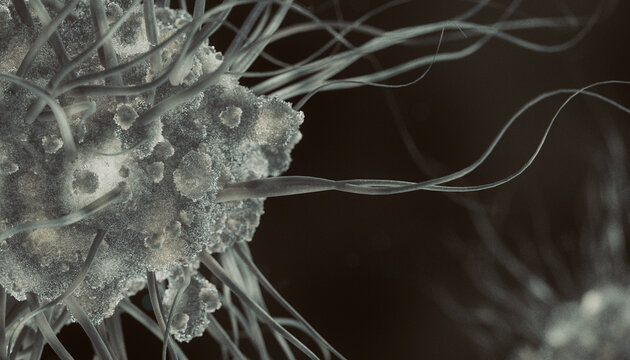 Virus. Abstract vector 3d microbe isolated on dark background