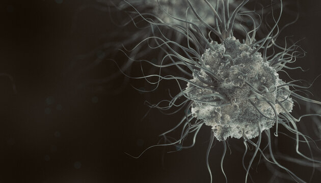 Virus. Abstract vector 3d microbe isolated on dark background