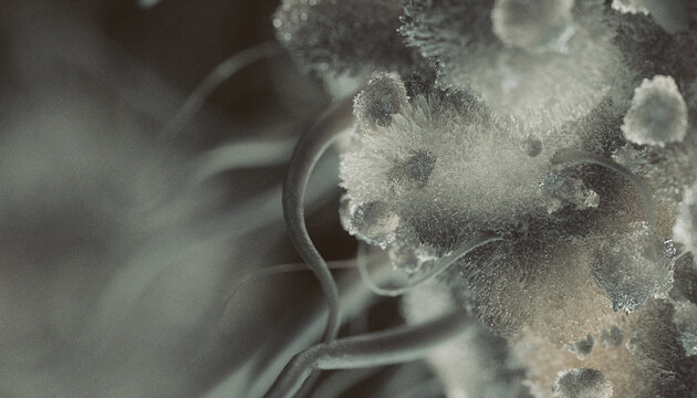 Virus. Abstract vector 3d microbe isolated on dark background