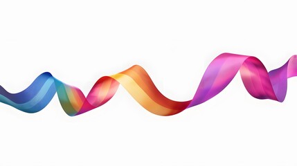 Vector a rainbow flag waving on white background