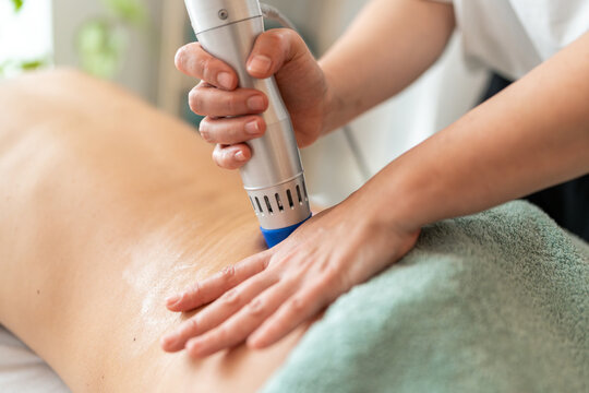 Shock wave therapy procedure.