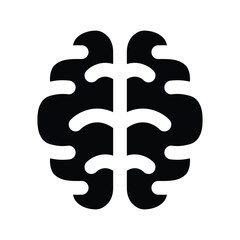 Simple Brain glyph icon. The icon can be used for websites, print templates, presentation templates, illustrations, etc