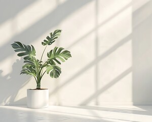 Minimalist Home Decor with Monstera Plant