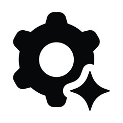 Simple Ai Setting glyph icon. The icon can be used for websites, print templates, presentation templates, illustrations, etc