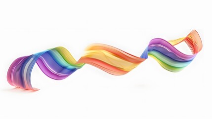 rainbow ribbon on white background