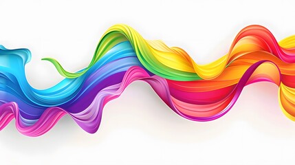 rainbow ribbon on white background
