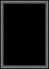 Ornamental decorative frame border black white silhouette theme ornate decor vector design greeting invitation card background