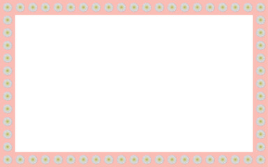 floral vintage frame border ornamental decorative color background pink slide card cover photo frame daisy flower vector design