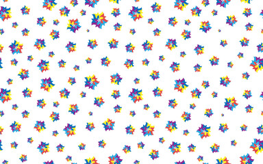 Raindow color floral seamless pattern happy party birthday style summer creative trendy minimalism vector texture fabric textile paper print background wallpaper