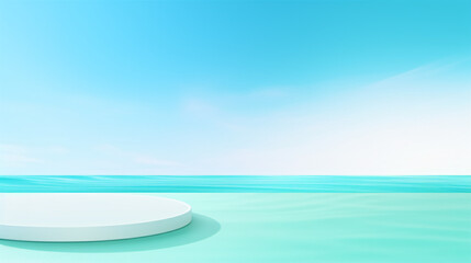 Empty abstract aquamarine background evoking the clarity and tranquility of serene waters.