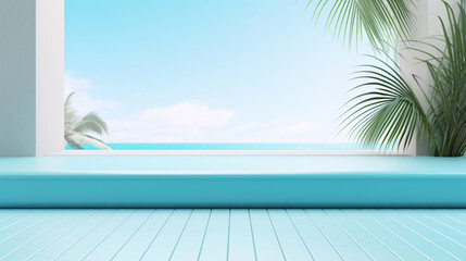 Empty abstract aquamarine background evoking the clarity and tranquility of serene waters.