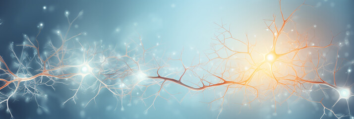 Captivating medical illustration of a complete neuron, detailed and scientifically accurate for educational purposes.



