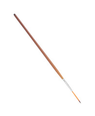 Paint brush with wooden handle isolated on white