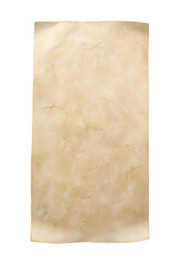 Sheet of old parchment paper isolated on white