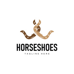 Horseshoe Logo Simple Vector Design Vintage Retro Western Illustrator Template