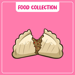 Indonesian Traditional Food Cireng Illustration Design Vector