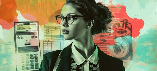 Confident accountant analyzing financial reports