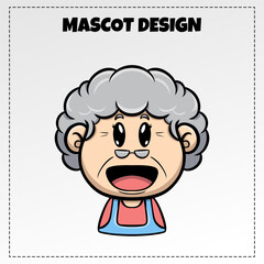 Vector Grandma Food Logo Mascot Illustration Vector Design