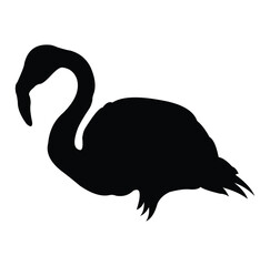 flamingo bird silhouette vector design. black and white.