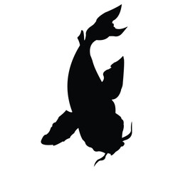 koi fish silhouette vector design. black and white.