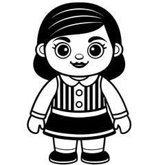 doll line art, generative AI