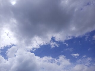 Serene Skies with Fluffy Clouds